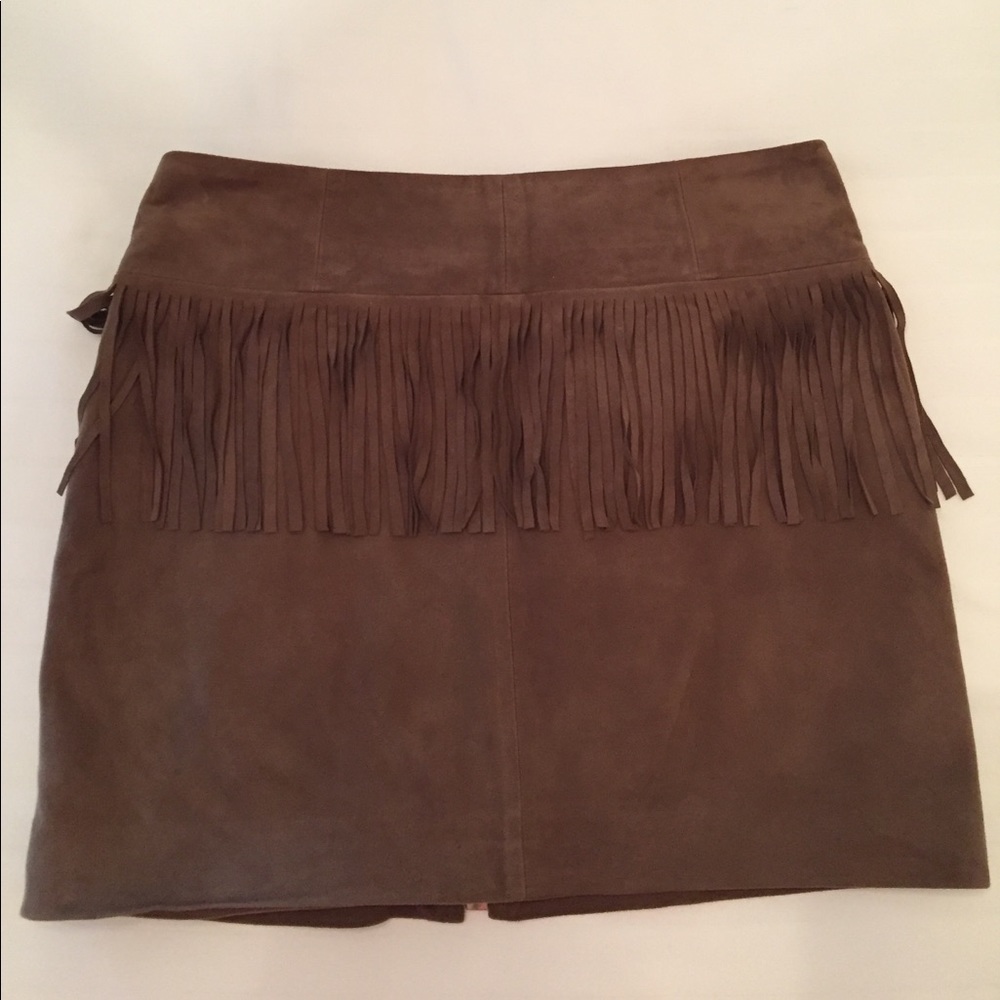 Brown suede mini skirt
